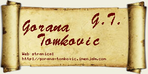 Gorana Tomković vizit kartica